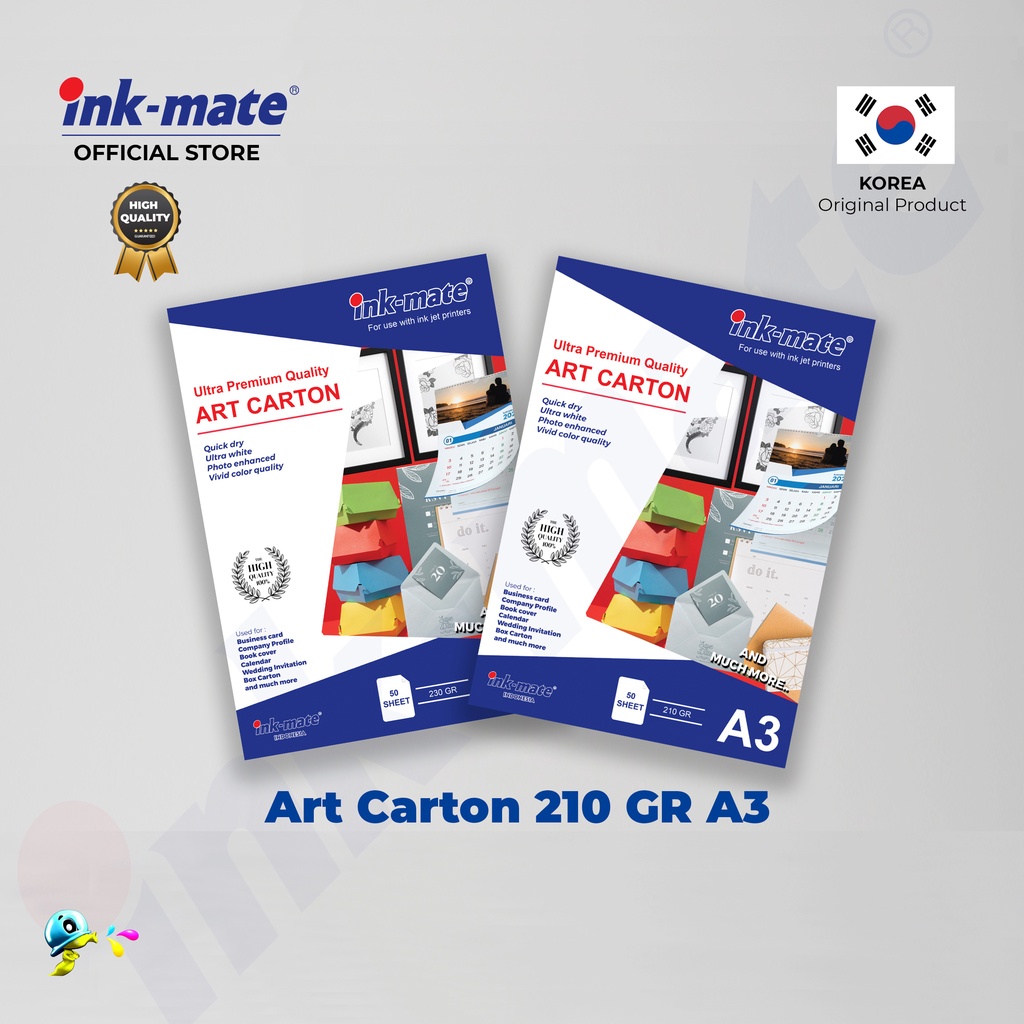 

Kertas Art Carton Inkmate 210gr A3