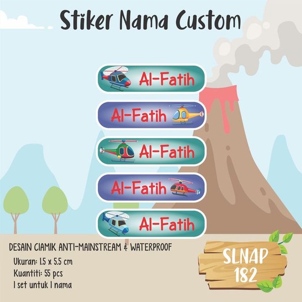 

Jual sticker label nama waterproof helikopter SLNAP-182 Diskon