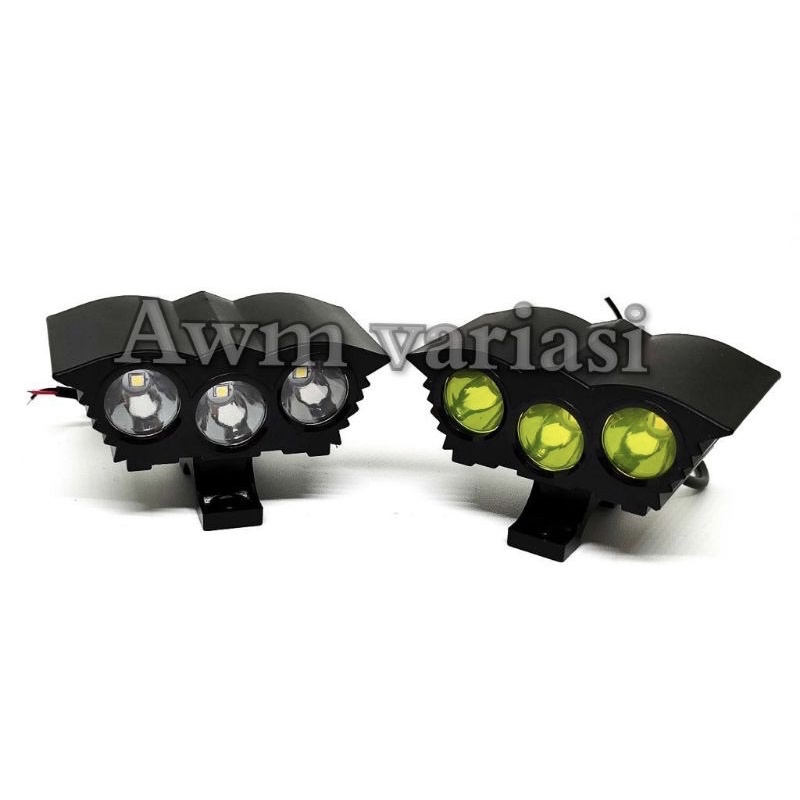 lampu tembak motor mobil mini 3 mata LED CREE ultrafire waterproof