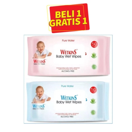 TISU BASAH BAYI TISSUE BABY WETKINS WET WIPES BUY 1 GET 1