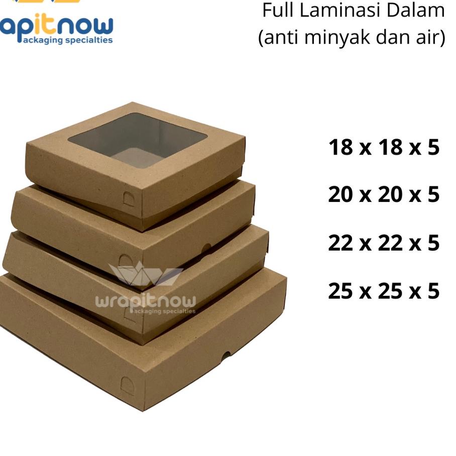 Jual H Isi 50 Pcs Dus Kraft 20x20x5 Laminasi Dus Pizza Dus Roti