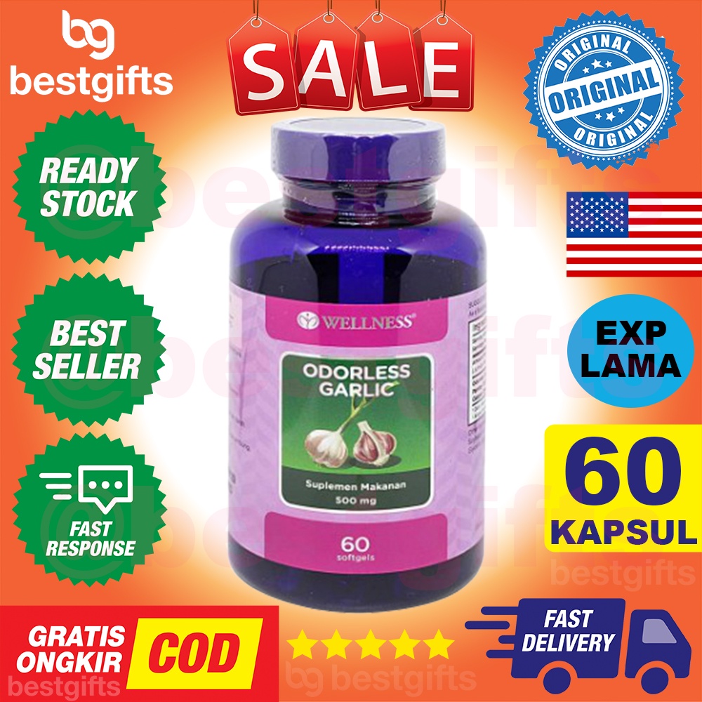 [PAKET BUNDLING] WELLNESS OMEGA 3 FISH OIL 75 KAPSUL + WELLNESS ODORLESS GARLIC 60 KAPSUL