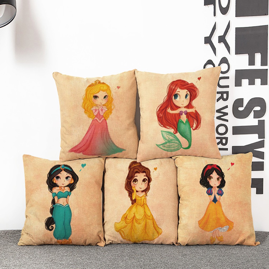 Sarung Bantal Sofa Motif Print Burung Hantu Warna Emas Untuk