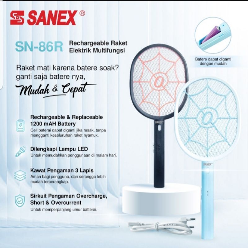 Sanex Raket Nyamuk Elektrik MultiFungsi SN 86R