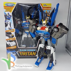 Tobot Tritan XYZ blue Gabungan 3Mobil / Tobot Titan ukuran besar 37 cm