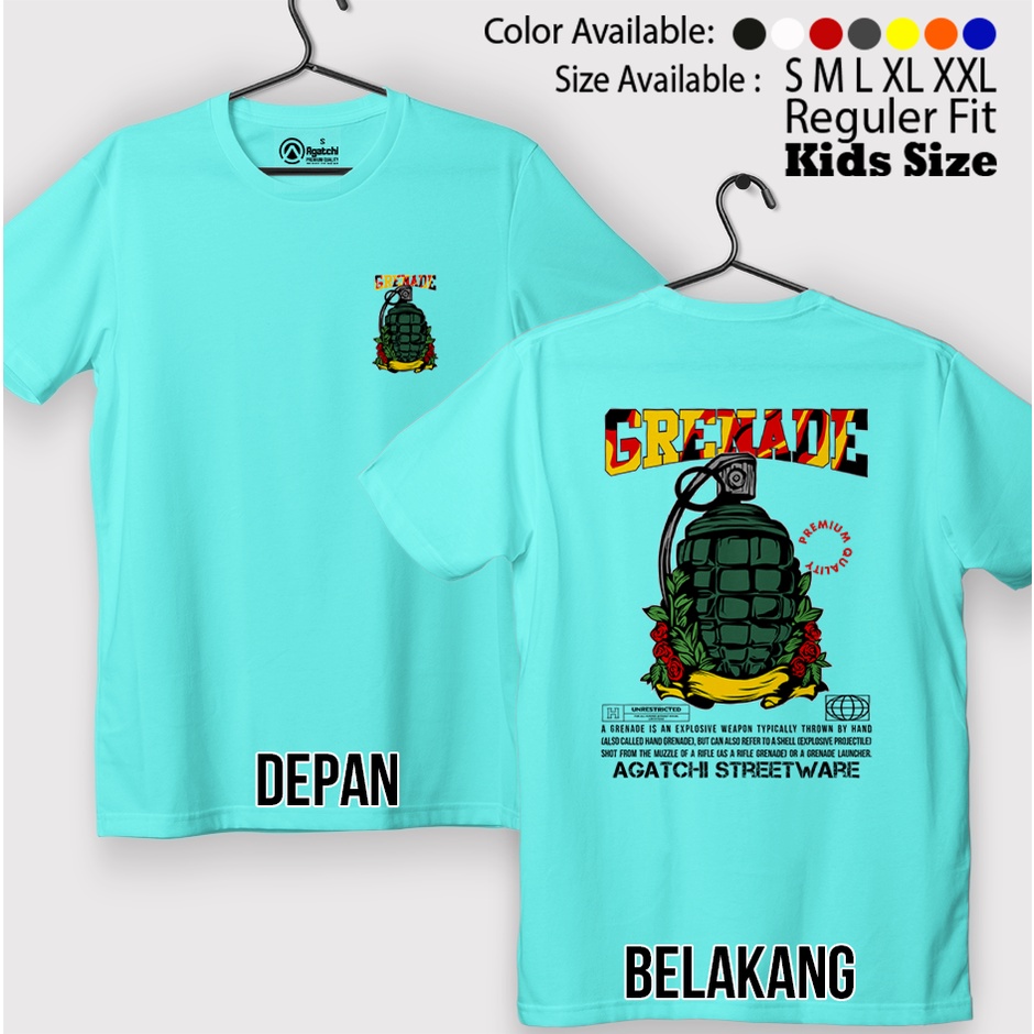 Baju Kaos Atasan Anak Laki-Laki Streetware Agatchi Grenade