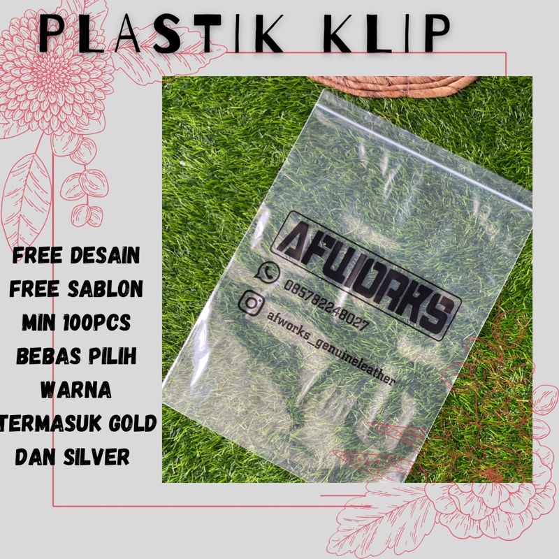 

PLASTIK KLIP SABLON / FREE DESAIN / CUSTOM SABLON / PLASTIK SABLON / KEMASAN HIJAB