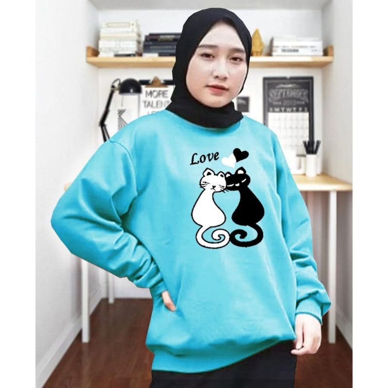 kaos oblong/sweatshirt atasan wanita lengan panjang