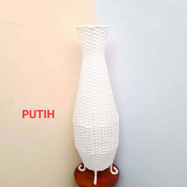 Luxelane_Shop Guci Rotan Sintetis Pot Bunga - Tinggi 60Cm