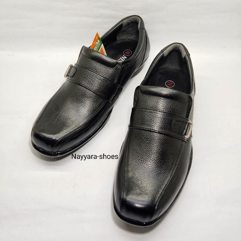 Sepatu kulit Nisuda  pantofel hitam pria sepatu formal pria