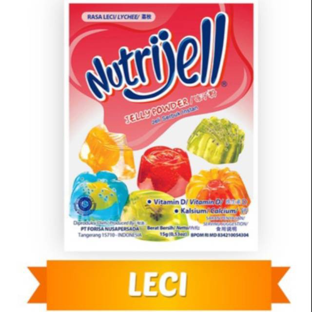 Nutrijell Agar&quot; Jelly Powder Nutrijel Ekonomis Rasa Leci 15 Gram