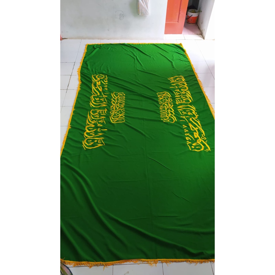 Jual Kain Tutup Penutup Keranda Jenazah + Kain Payung Keranda Jenazah Full Bordir PALING MURAH - Kain Penutup Keranda Mayat &amp; Kain Tutup Payung Keranda Kematian Full Bordir Tasikmalaya Bahan Manchester Warna Hijau Muda TERLARIS