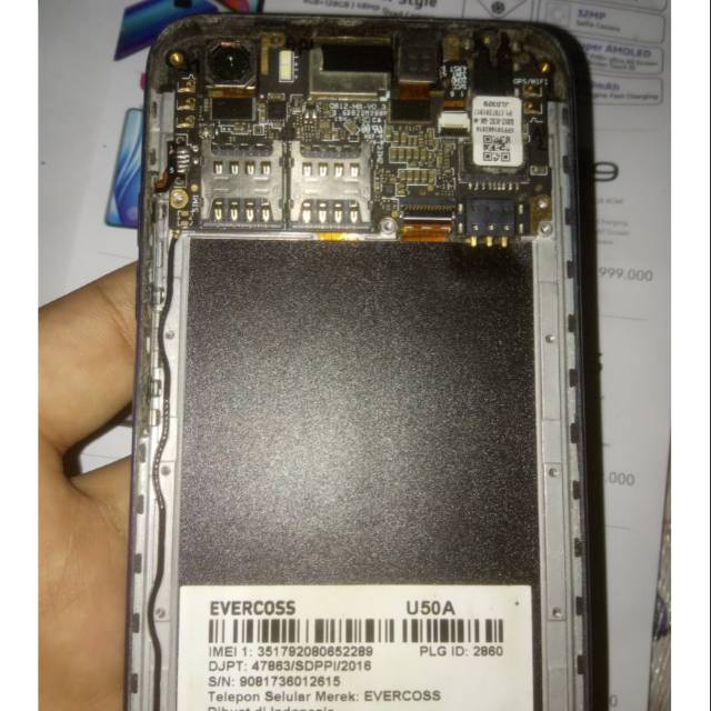 Mesin evercoss u50a hidup