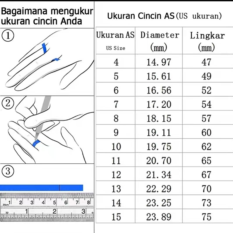 (COD) Cincin Couple Titanium Anti Karat Aksen Berlian Imitasi untuk Pria / Wanita