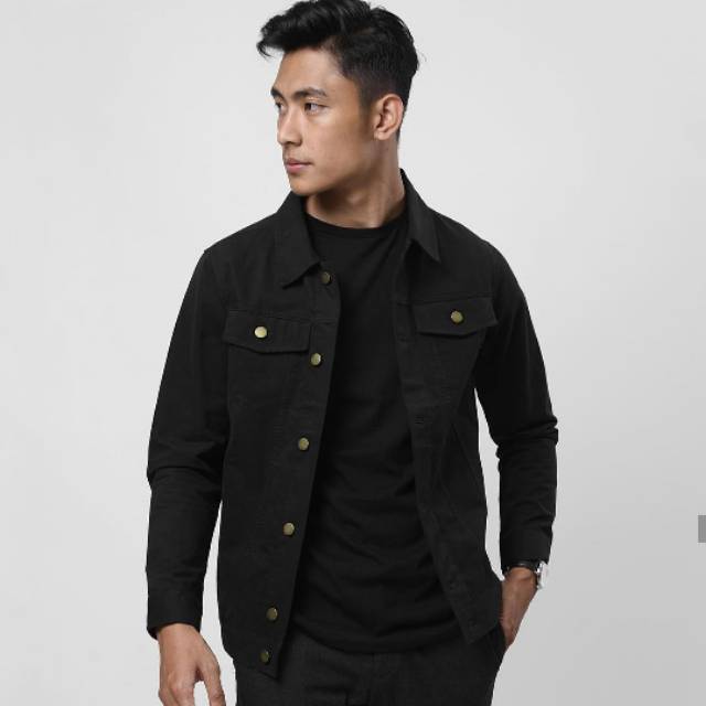 Canvas suede trucker black