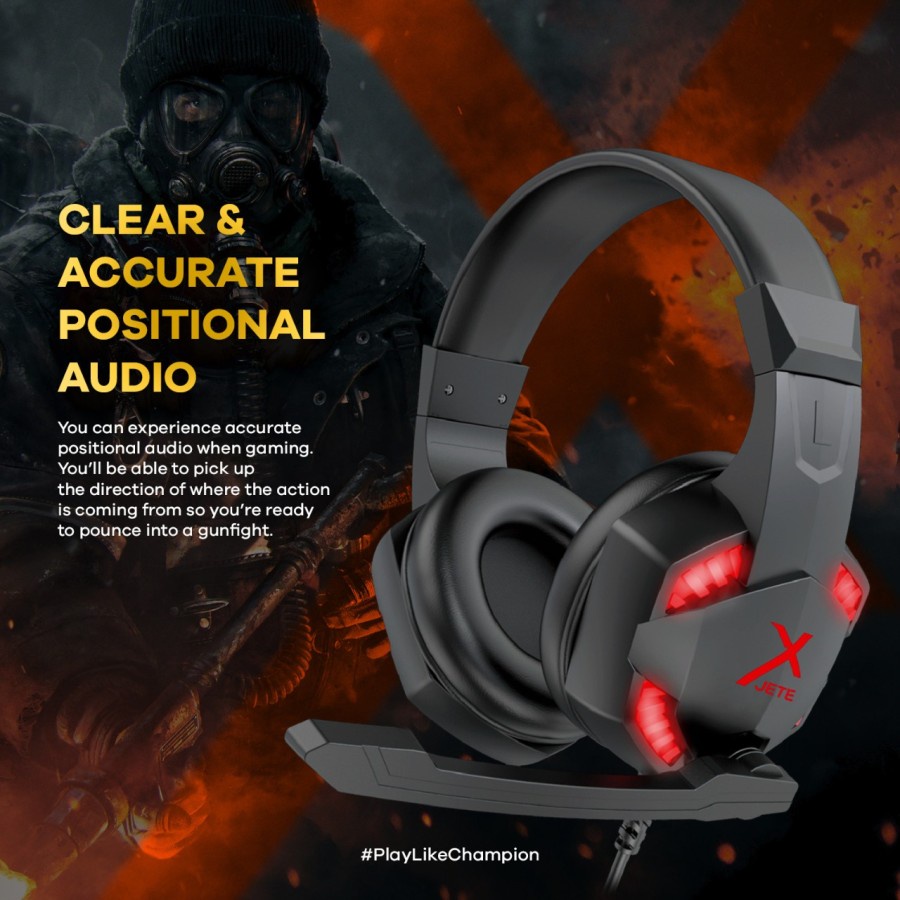 JETE X Gaming Series Headset Gaming | Headphone Gaming  Noise Cancelling JETEX GA1 - Garansi Resmi 2 Tahun