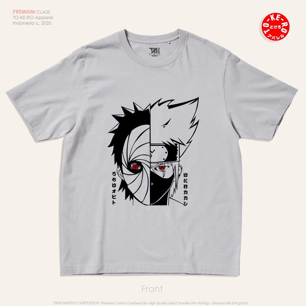 Kaos Anime Naruto Shippuden - Kakashi X Obito [Light Grey]
