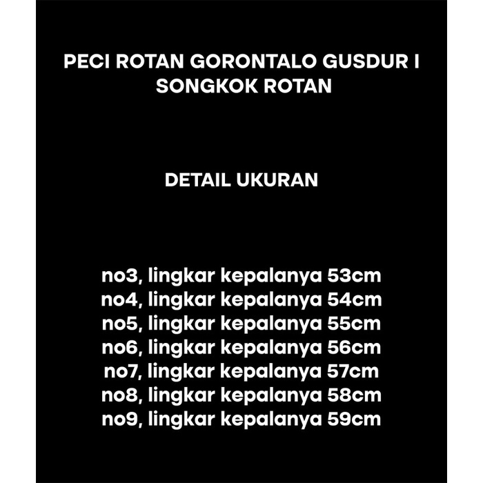 PECI ROTAN GORONTALO GUSDUR I SONGKOK ROTAN