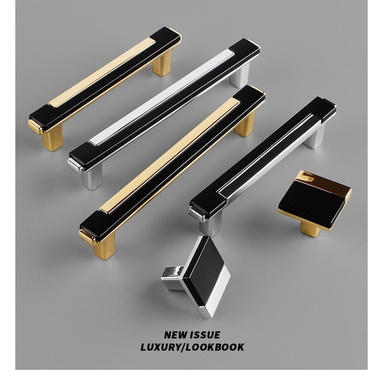 Cabinet Handle Modern Fashion Drawer Knobs Pulls Black Chorme Sliver Furniture Handle