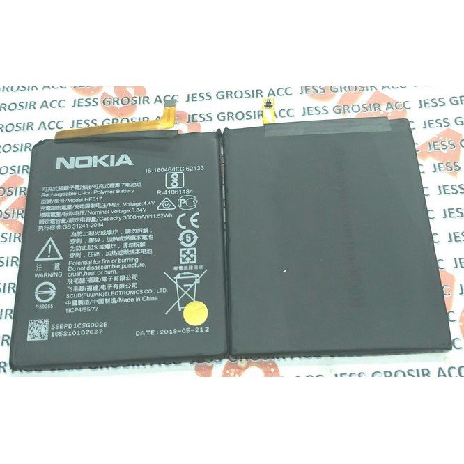 Battery Batre Baterai Nokia 6 HE-317 HE317 HE 317 HE-316 HE316 HE 316 TA-1000 TA-1003