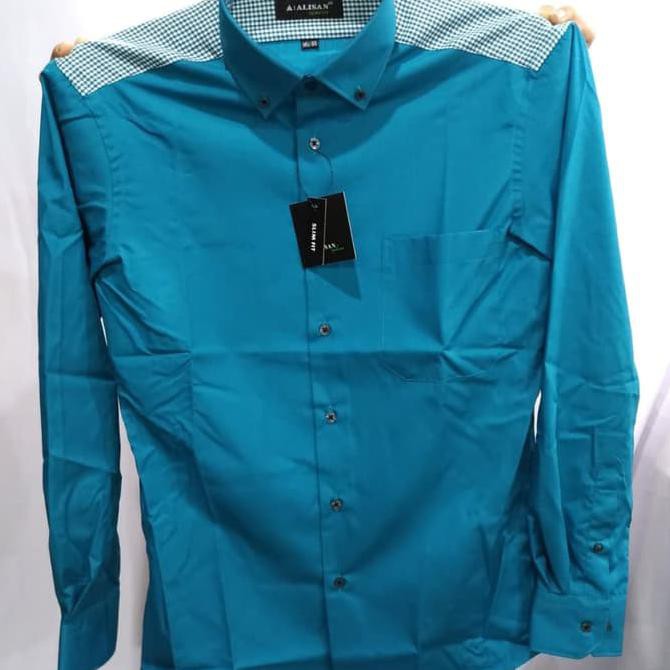 Kemeja Alisan Kombinasi Pundak Panjang 3 Varian Warna - Hijau Tosca, S .Aruansy.Olshop