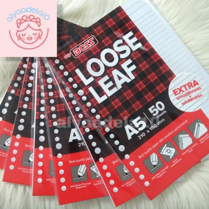 

TERMURAH! KERTAS BINDER ISI ULANG BERGARIS LOOSE LEAF BIG BOSS A5 50 LEMBAR-20 LUBANG