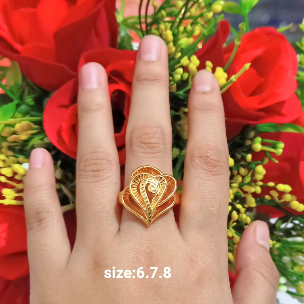 Cincin Dewasa Dubai Polos Perhiasan Wanita Gold dan Silver limited edition (COD)