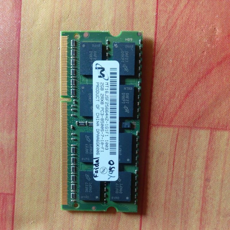 RAM Laptop 2GB 2RX8 PC3 8500s Normal