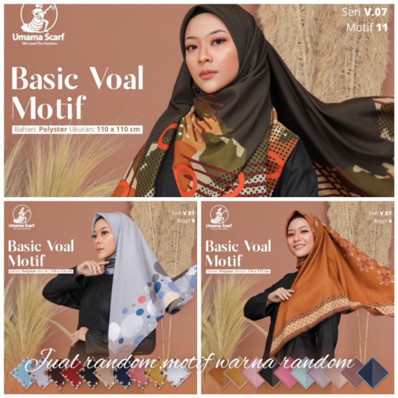 Jilbab segi empat BASIC VOAL MOTIF by Umama