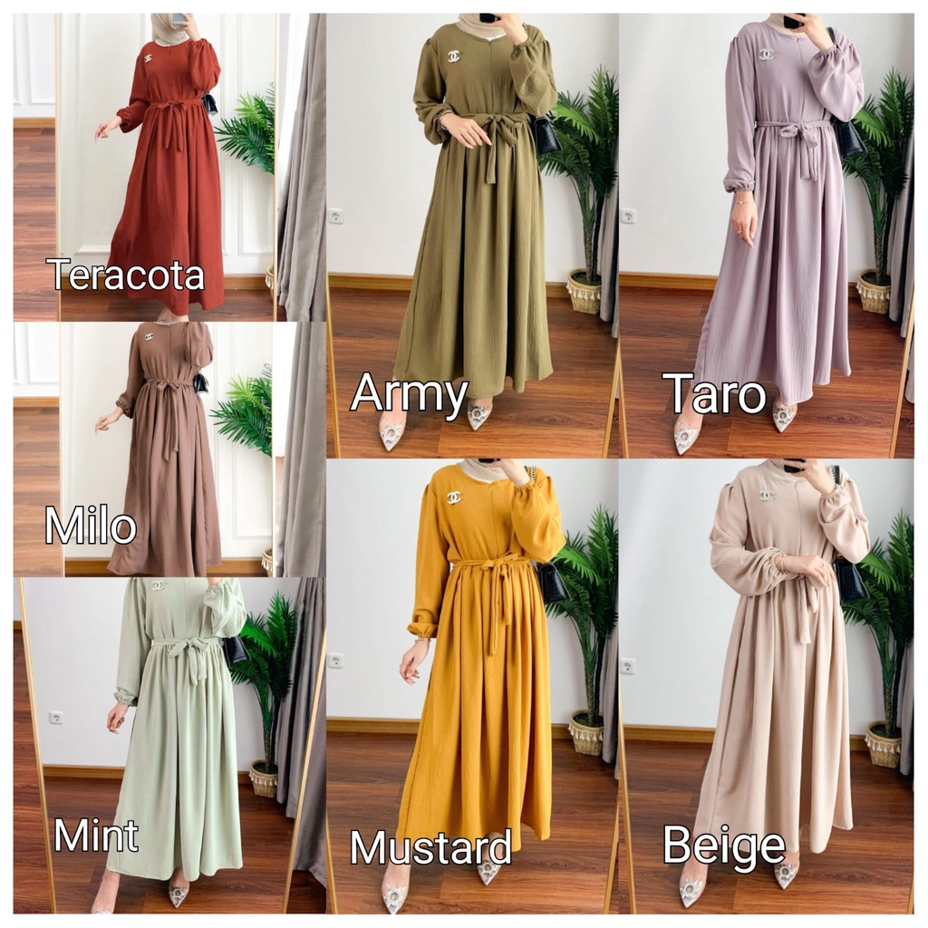 Fiana midi dress | midi dress wanita | gamis hits wanita