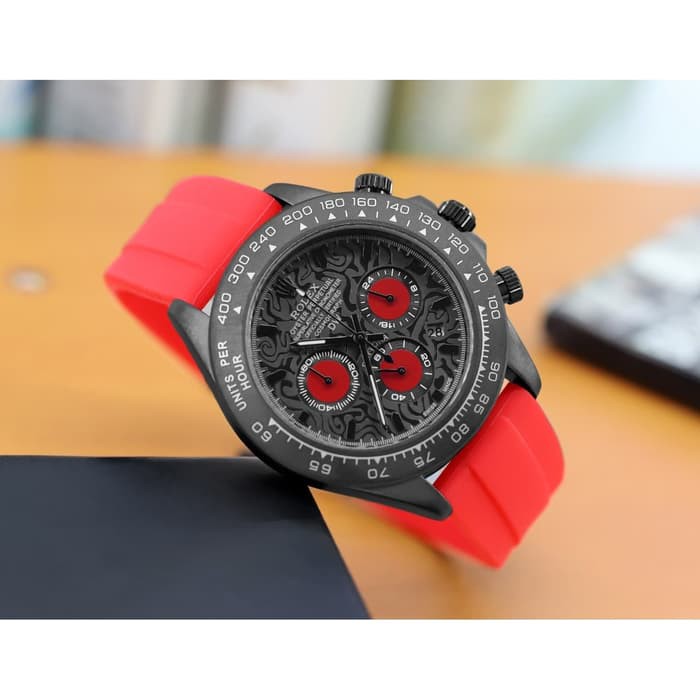 JAM TANGAN PRIA ROLEX RUBBER ORIGINAL CHRONO ACTIVE ANALOG COWOK ANTI AIR ADA 3 WARNA