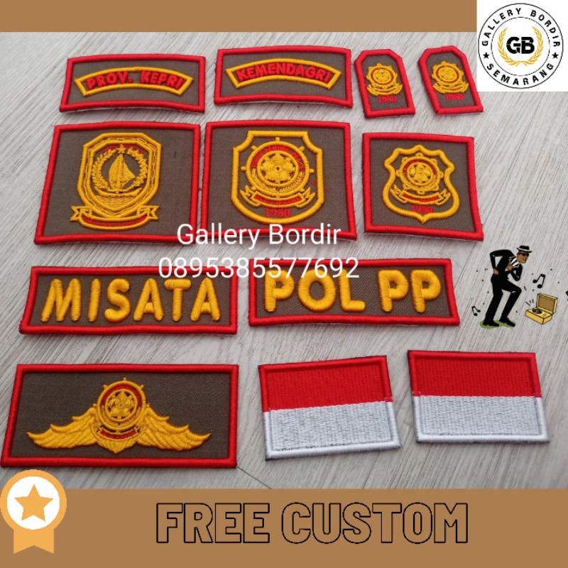 Bordir Timbul Atribut  POL PP FULLSET