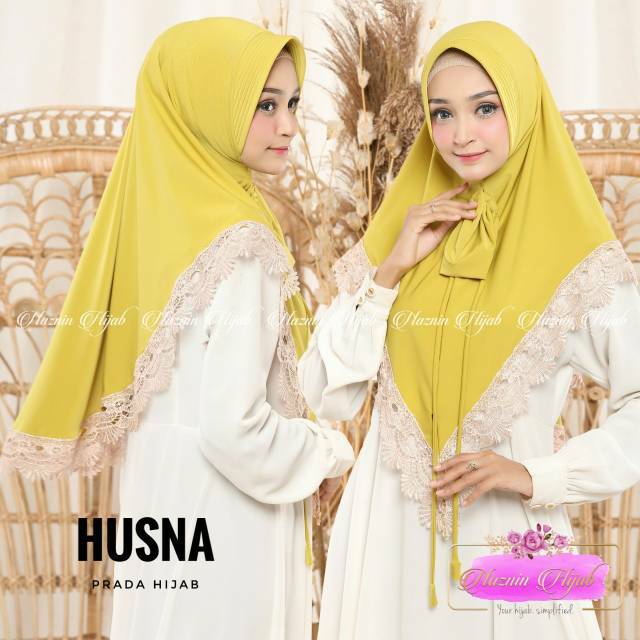 ORI NAZNIN Hijab instan Bergo Renda Husna Prada Pet Antem