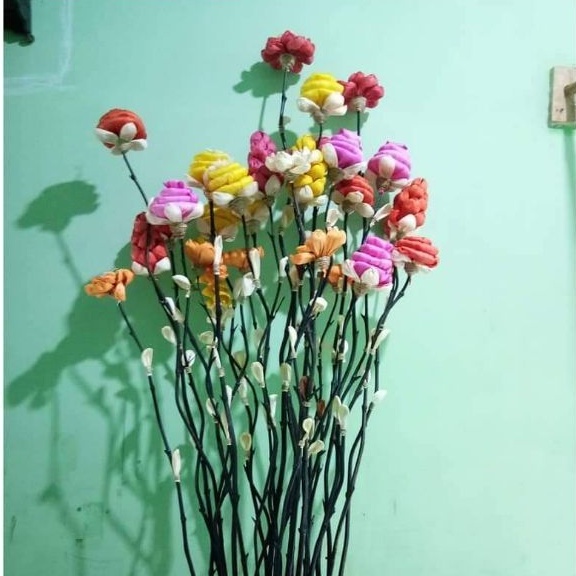 1 bambu ulir bunga klobot jagung