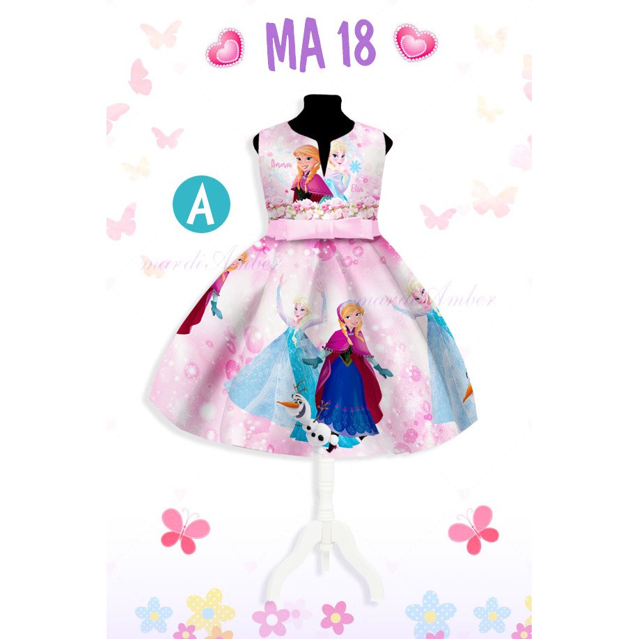 MA18 DRESS ANAK FROZEN LITTLEPONY KODE ABCDEF