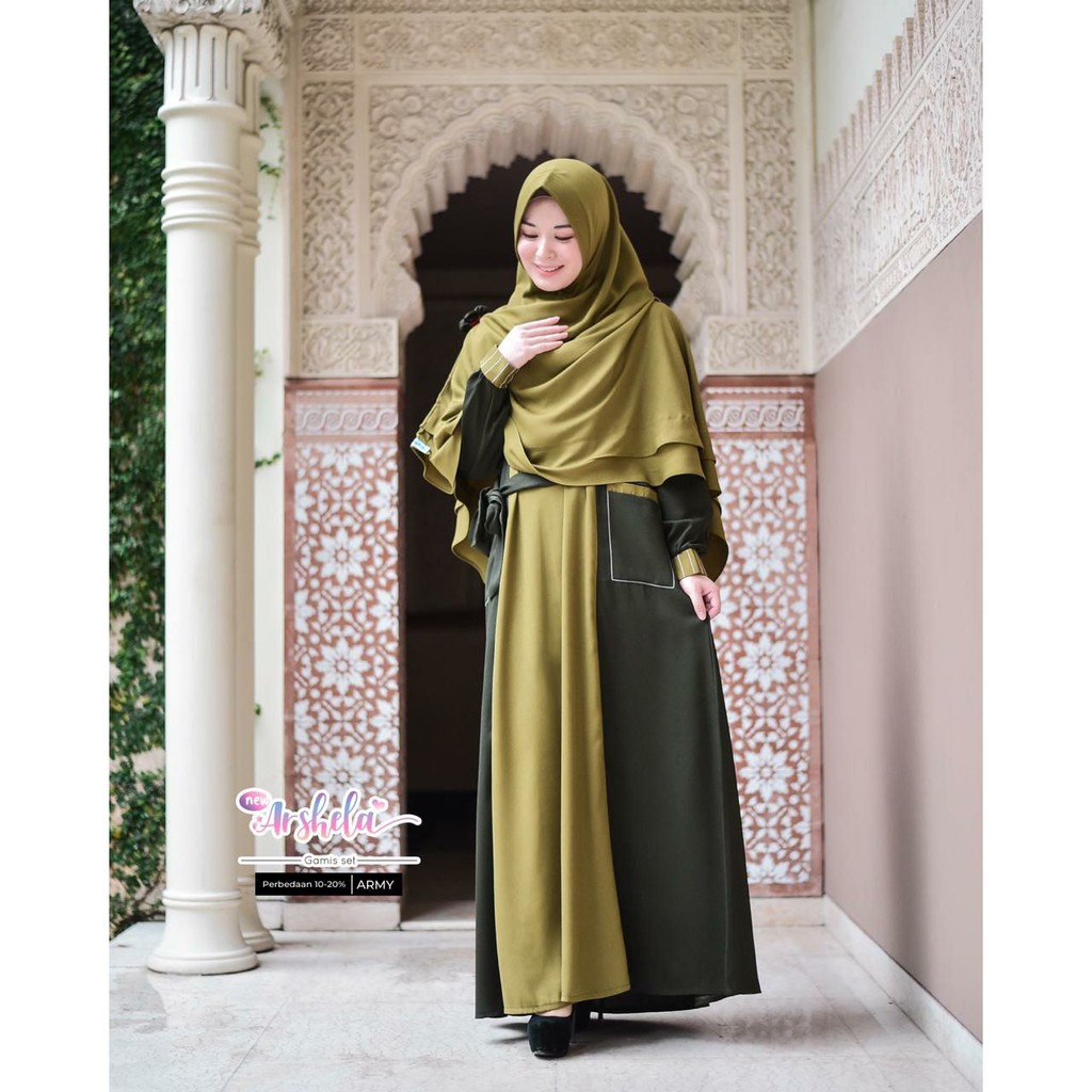New Arshela Gamis Set by Gerai Cinta / Gerai Saffa - Gamis Set Syari Polos