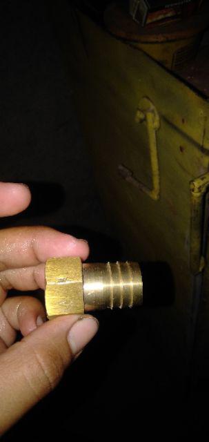 Nipple / Nepel Selang Drat Dalam Kuningan 1/2 X 3/4