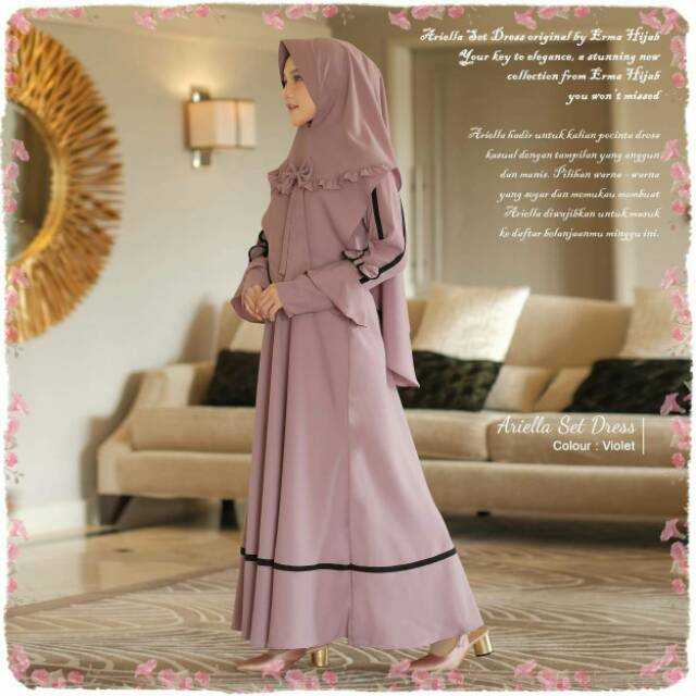 ARIELLA DRESS || Gamis Set Syari Original by Erma Hijab