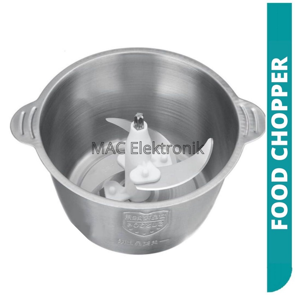 CHOPPER DAGING STAINLESS/PENGGILING DAGING PENGGILING BUMBU PENGGILING ADONAN KUE 2 LITER