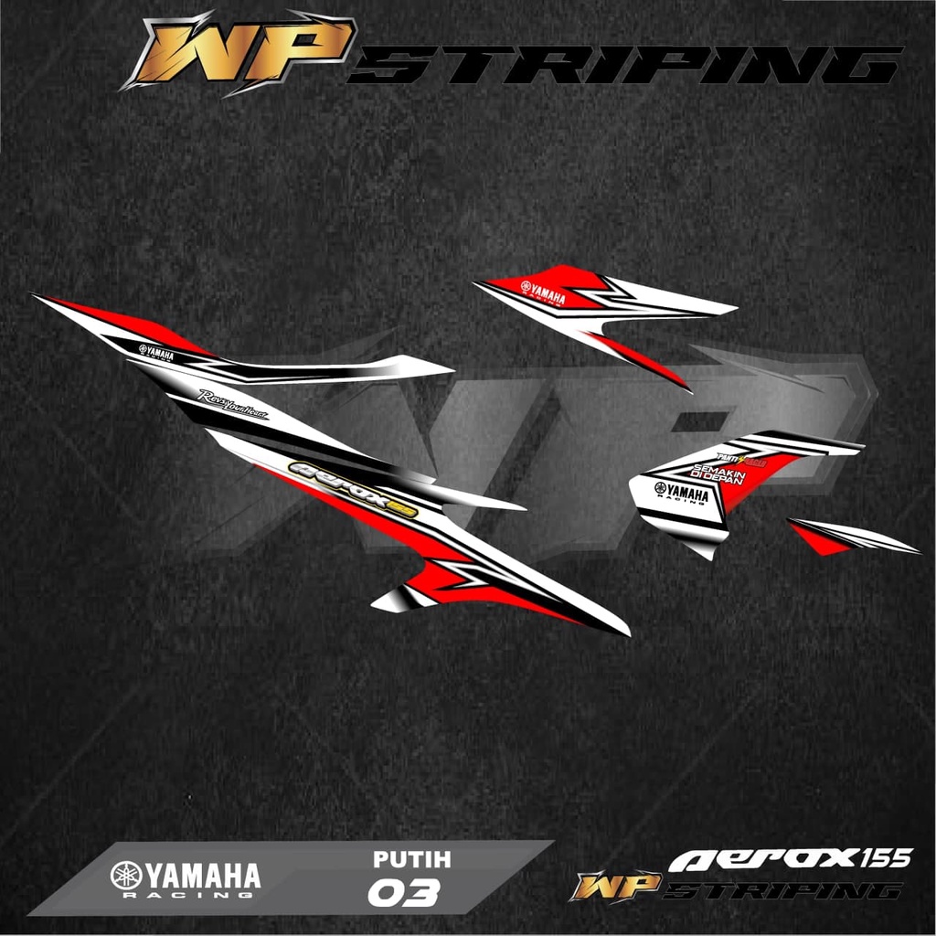 Stiker Striping AEROX 155 - Stiker Sticker Variasi List Skotlet Motor YAMAHA AEROX 155 - RACING 03