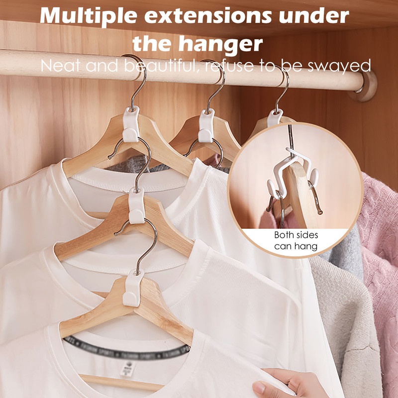 Multi-function Wardrobe Space-saving Hanger Hook Coat Hook Plastic Closet Stack Hanger Rack Bedroom Storage Wardrobe Organizer