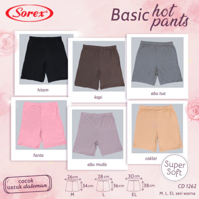 Sorex 1262 hotpant celana dalam wanita basic supersoft (M,L,EL)