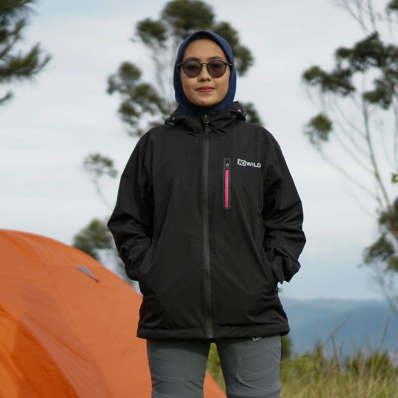 JAKET GUNUNG WANITA WATERPROOF RINJANI SERIES-Hitam