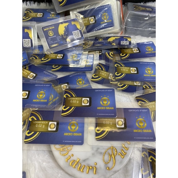 EMAS MINI MICROGRAM 0.02gram LOGAM MULIA 24KARAT DIJAMIN ASLI ORIGINAL TERMURAH SOUVENIR GIFT HADIAH KADO BABY GOLD /MINIGOLD / MINIGRAM