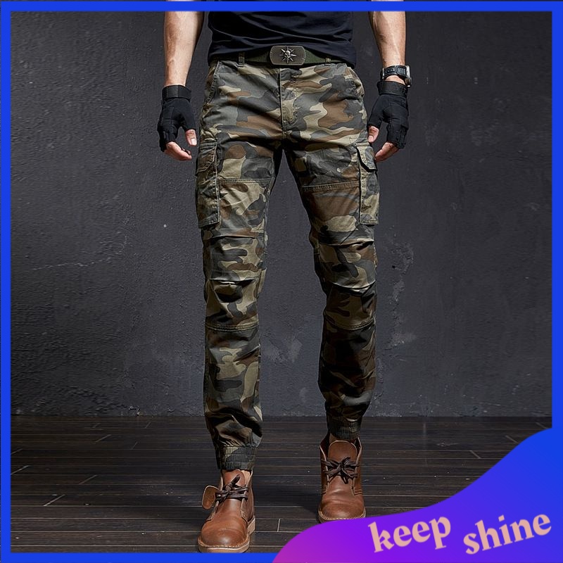 Celana Kargo Pria Big Size Cargo Tactic Pant Men Cargo Pants Men Training Pants Multiple Pockets Mag