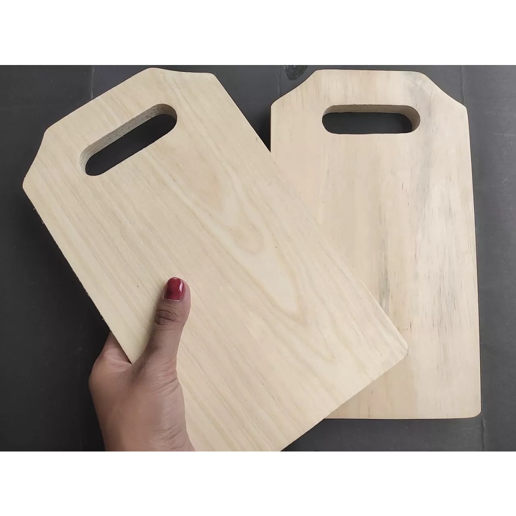 Talenan Kayu Pinus Ukuran 27 cm / Chopping Board Talenan Kayu Serbaguna Media Lukis Ukir / Souvenir Talenan Kayu Pinus Ukuran Besar Paling Murah