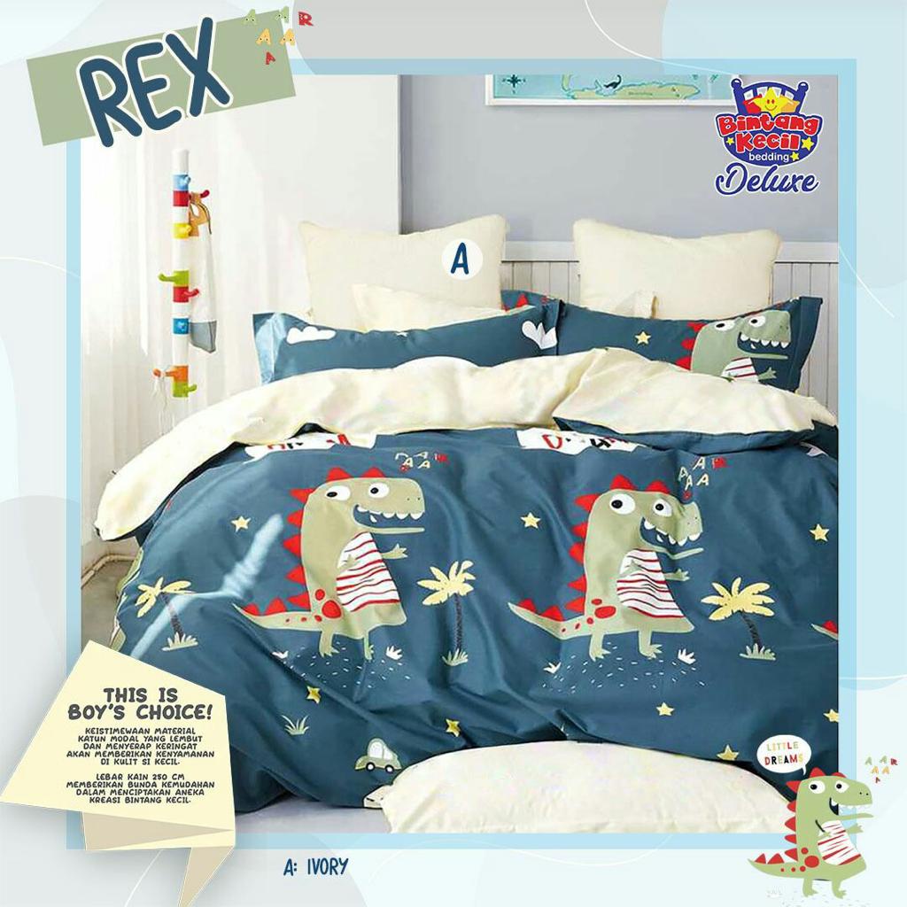 Einhomestuff Sprei Bintang Kecil Motif Dino Rex
