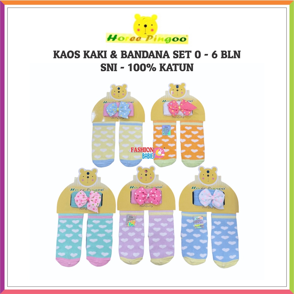 ❤ Fashionbabies ❤ HOREE PINGOO KAOS KAKI BANDANA SET BAYI