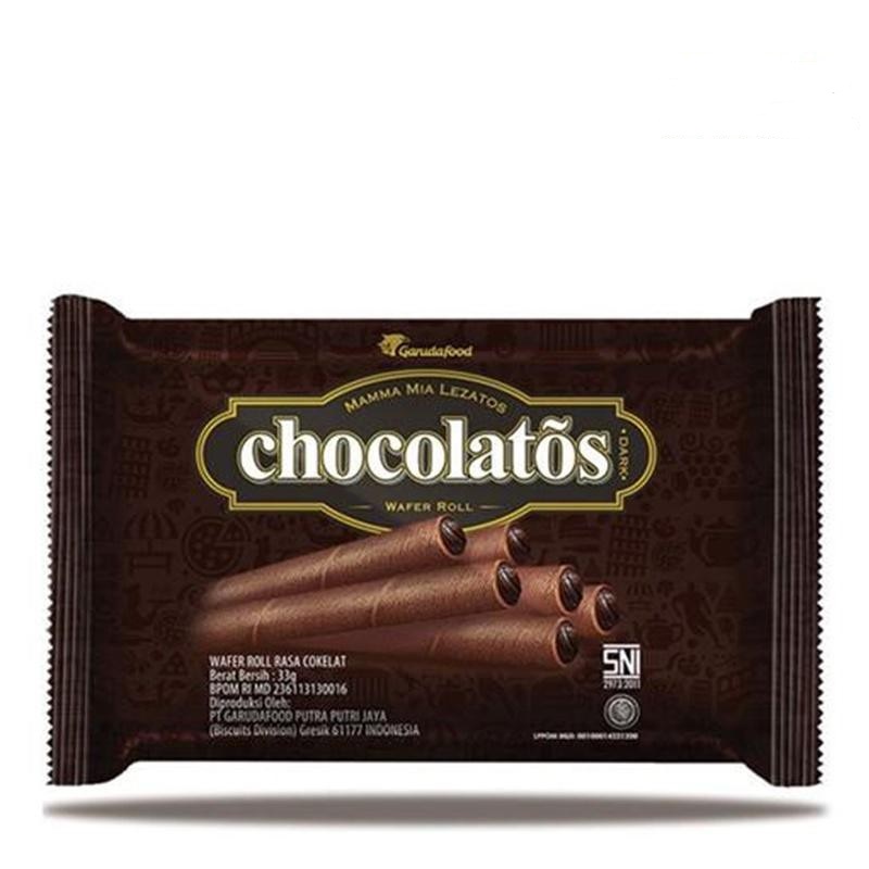WAFER ROLL CHOCOLATOS DARK COKLAT 24GR