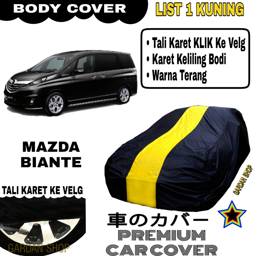 Body Cover MAZDA BIANTE List Single KUNING Sarung Mobil Penutup Biante PREMIUM